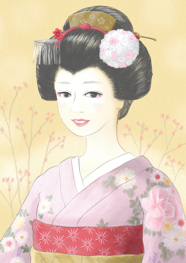 Maiko with a smile. 笑顔の舞妓さん